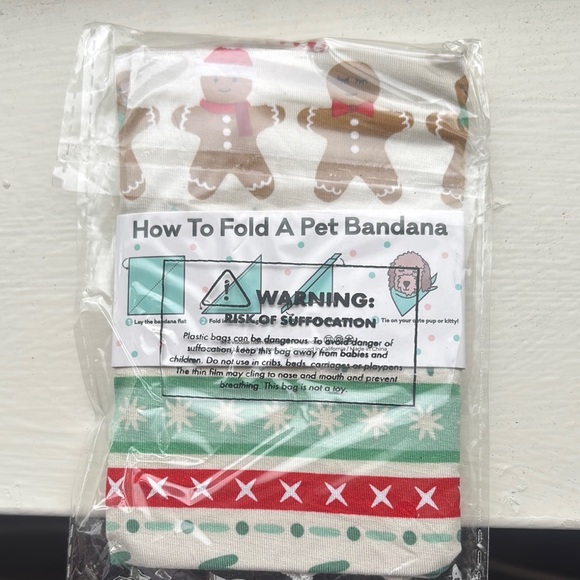 Little Sleepies Holiday Fair Isle Pet Bandana - Picture 2 of 2